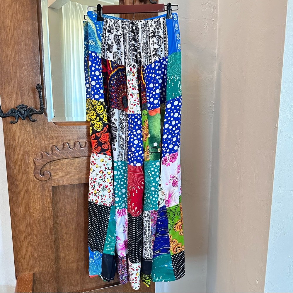 NWT Patchwork Palazzo Vibrant Multicolor Pants NWT - image 4